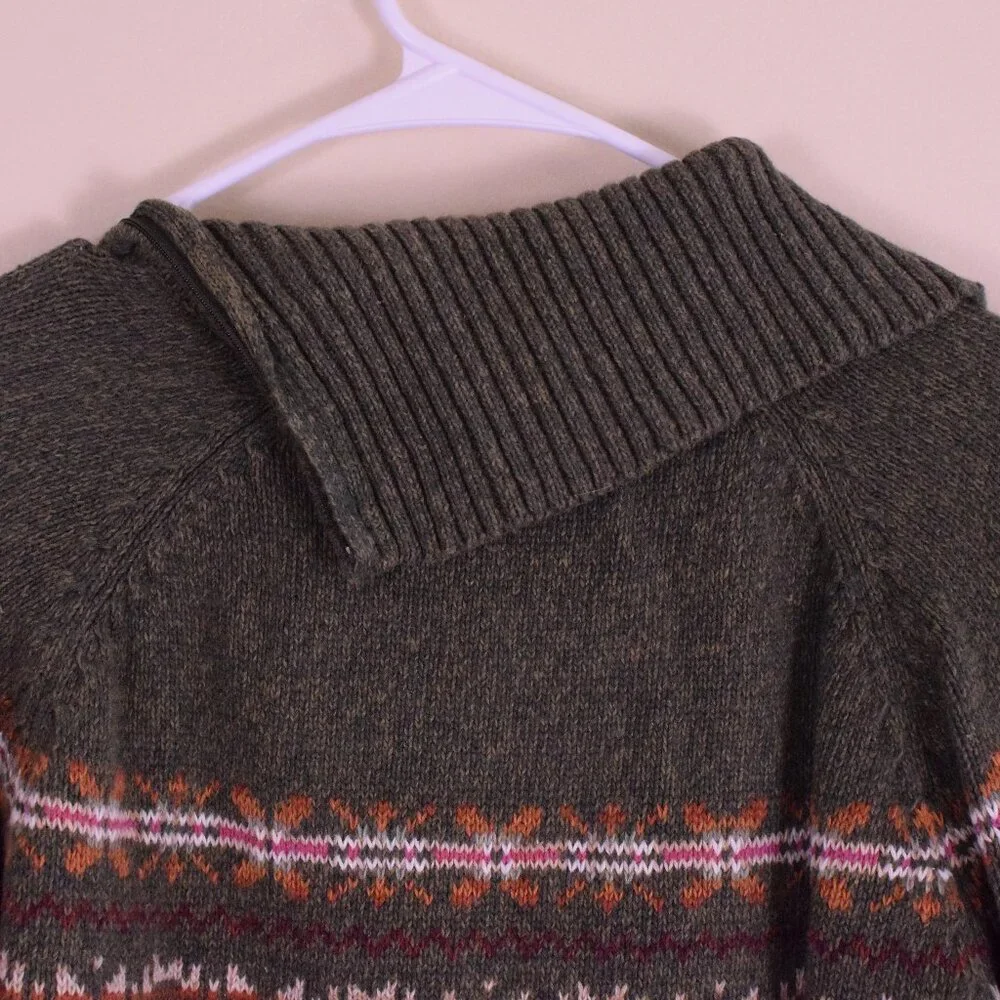 Mountain Lake Cotton Chunky Warm Thick Fall Cozy Sweater Cabincore Cottage - M